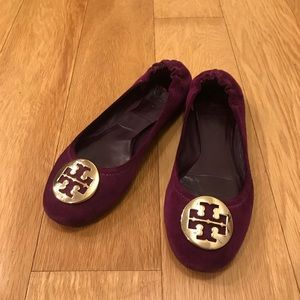 Tory Burch Purple Suede Flats